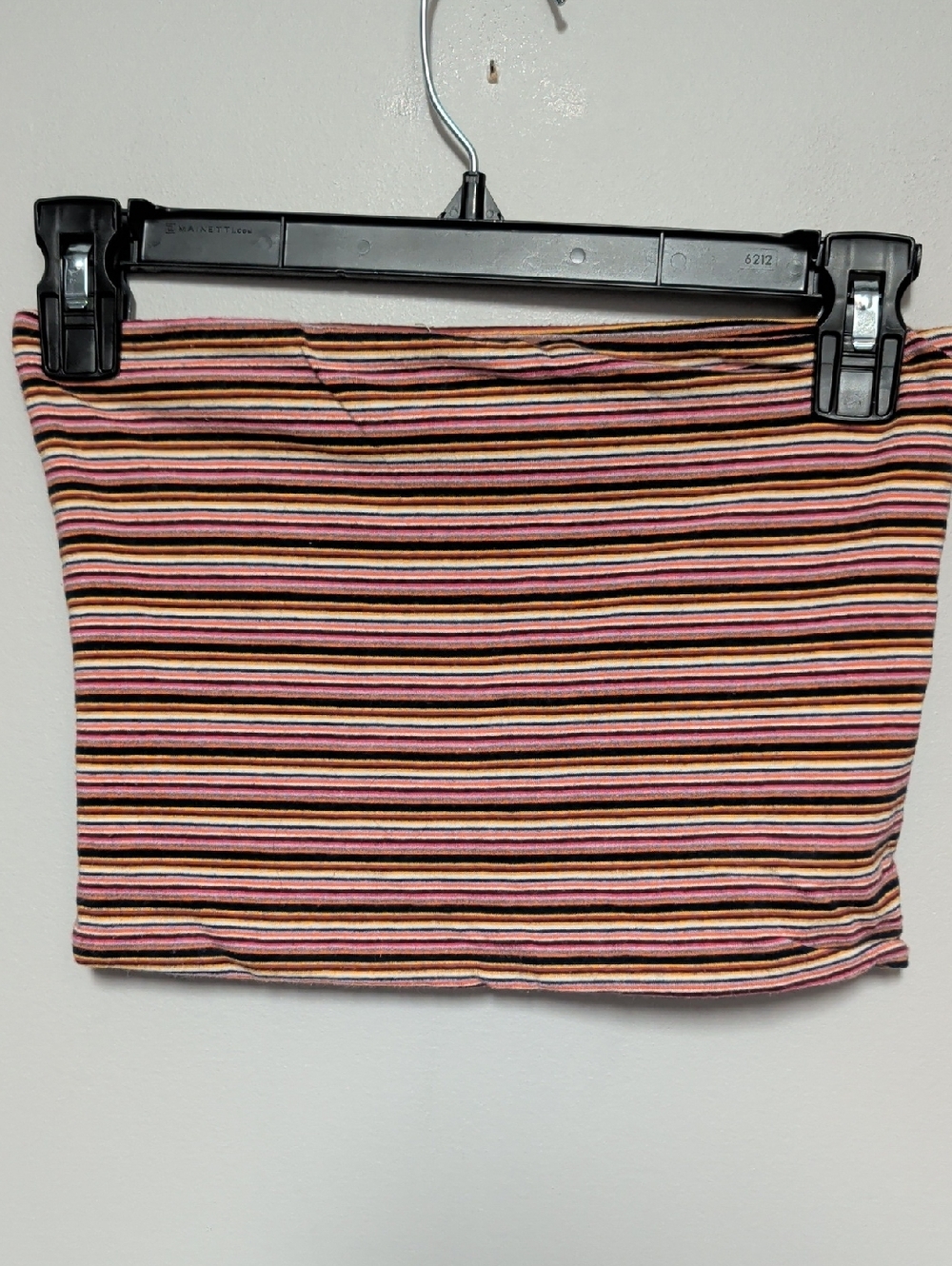 Brandy Melville Multicolor Striped Crop Top - Pink, Black, Brown